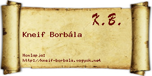 Kneif Borbála névjegykártya